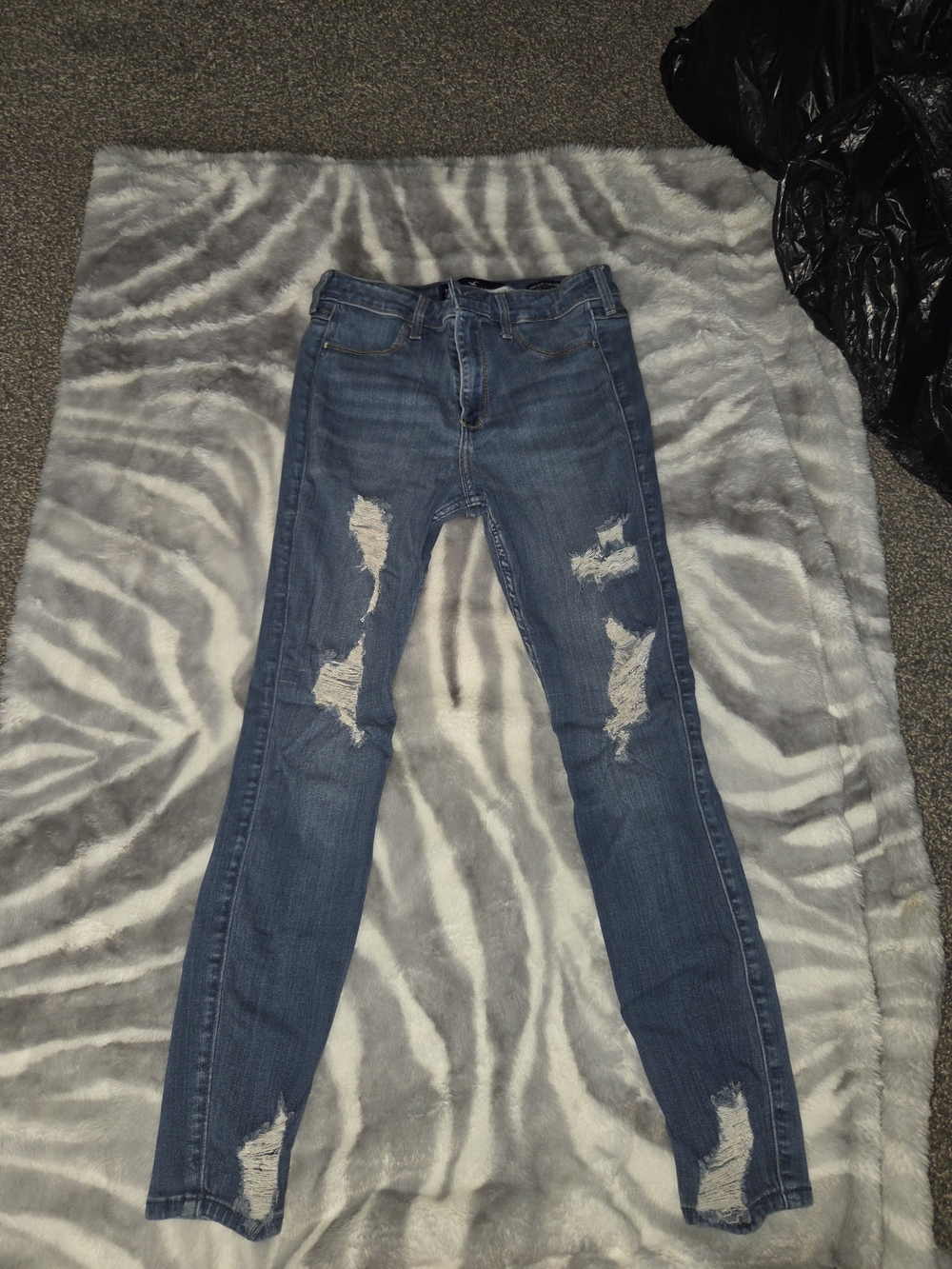 Hollister Blue Distressed High-Rise Skinny Jeggings